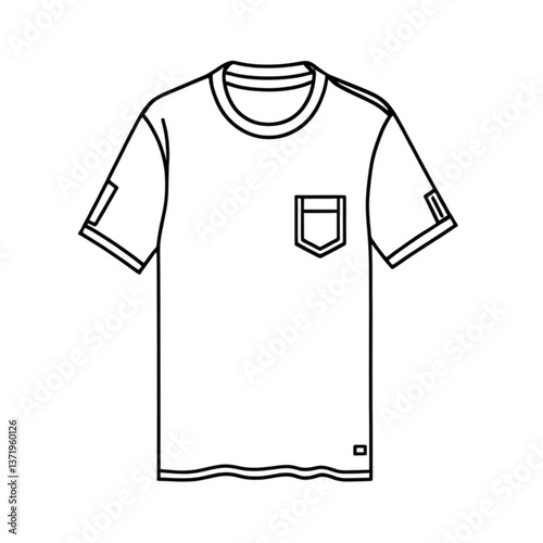 ポケット付きTシャツのイラスト｜T-Shirt with Pocket Illustration