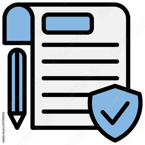 Policy Blue Black Icon