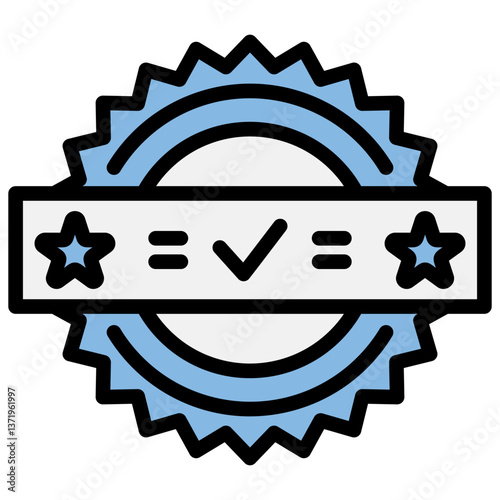 Accreditation Blue Black Icon