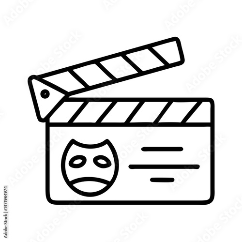 Drama Mask Clapperboard Symbolizing Theater Creativity  
