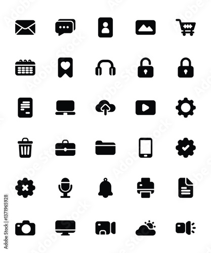 Essentials Black Fill Icon for Mobile App and Website