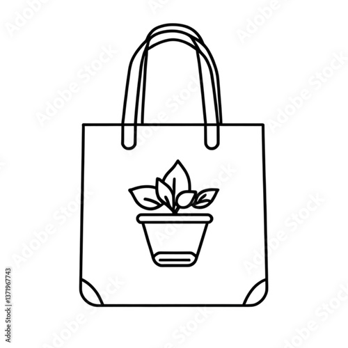 植物柄のエコバッグ｜Eco Bag with Plant Design