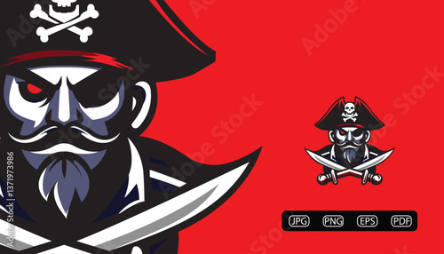 Fierce Pirates Mascot Logo - Bold Vector Design