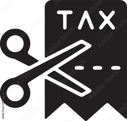 An illustration of a tax deduction ticket being cut with scissors