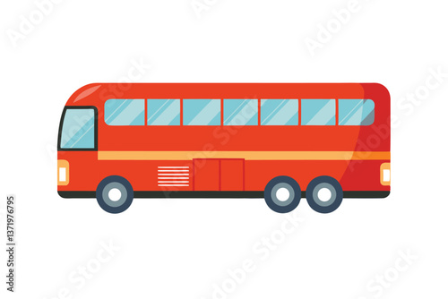 red bus isolated on white