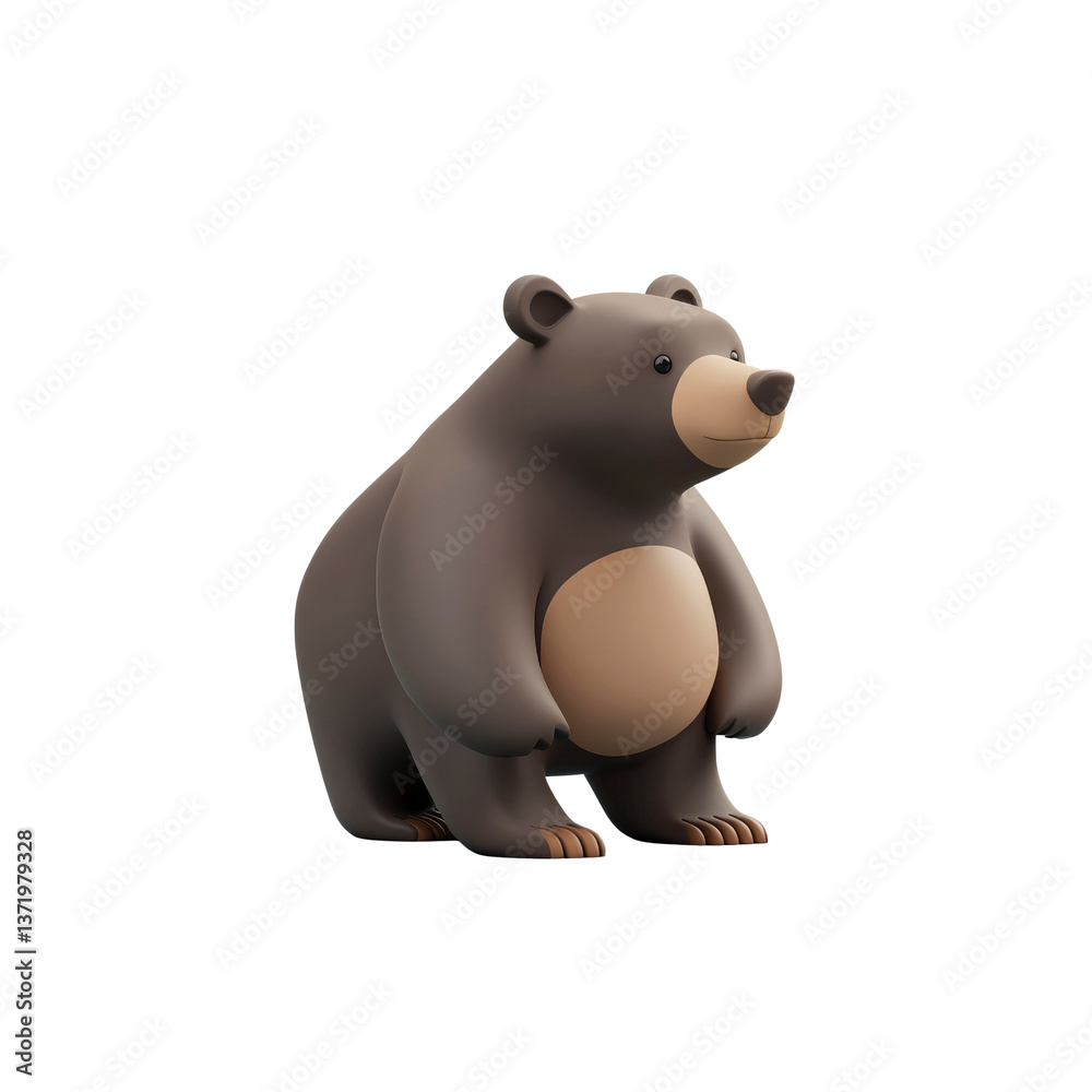 Adorable 3D Render of a Cartoon Bear Standing Adorable 3D Render of a Cartoon Bear Standing