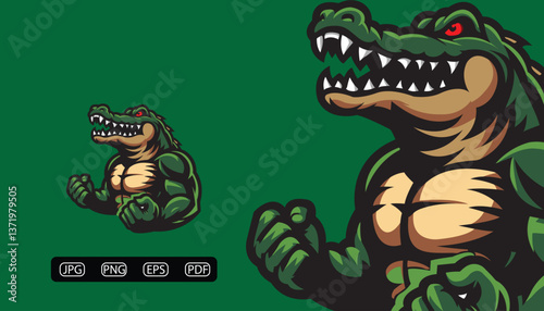Fierce Alligator Mascot Logo - Powerful Vector Design