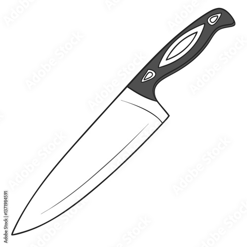 Modern Ceramic Knife with White Blade and Ergonomic Black Handle. Perfect for: Christmas, Professional Kitchens, Cooking Schools, Home Chefs