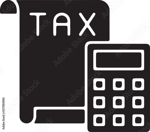 An illustration of a tax calculation document with a calculator