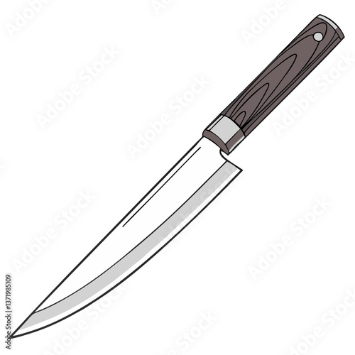 Professional Sushi Knife with Long Sharp Blade and Traditional Wooden Handle. Perfect for: Japanese Festivals, Sushi Restaurants, Cooking Schools, Professional Kitchens
