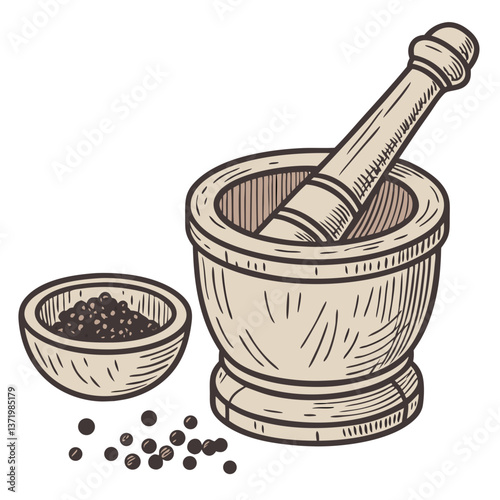 Rustic Wooden Mortar and Pestle Set for Grinding Spices and Herbs. Perfect for: Thanksgiving, Christmas, Rustic Kitchens, Herbal Medicine Shops, Home Chefs