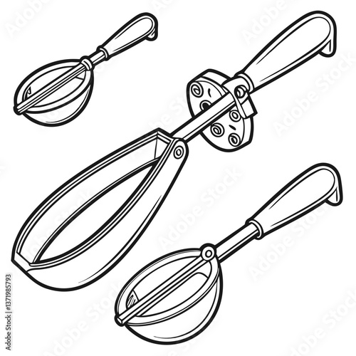 Set of Stainless Steel Ice Cream Scoops with Ergonomic Grips. Perfect for: Summer Parties, Ice Cream Shops, Home Kitchens, Dessert Buffets