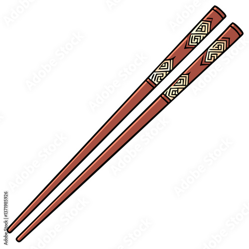 Set of Wooden Chopsticks with Intricate Carvings and Lacquered Finish. Perfect for: Chinese New Year, Mid-Autumn Festival, Japanese Restaurants, Home Dining