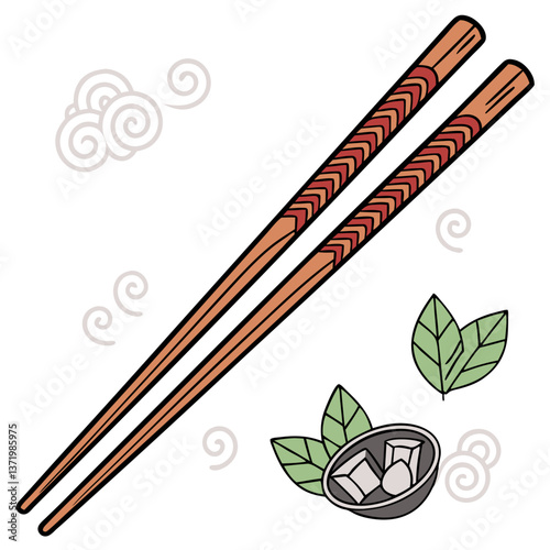 Set of Wooden Chopsticks with Intricate Carvings and Lacquered Finish. Perfect for: Chinese New Year, Mid-Autumn Festival, Japanese Restaurants, Home Dining
