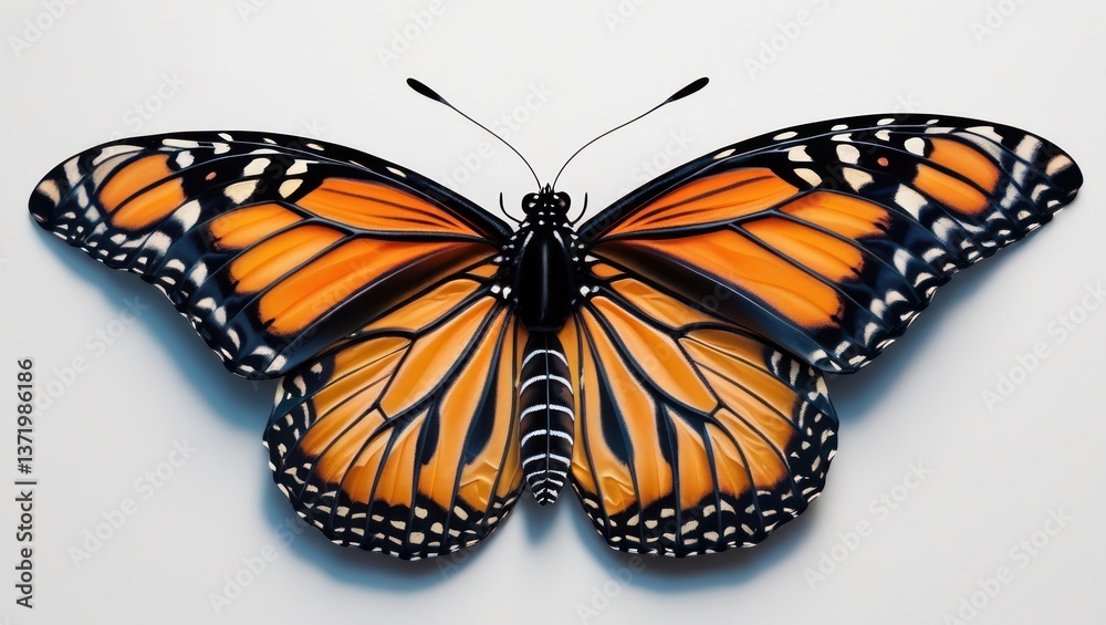 Fototapeta premium A high-quality image of a butterfly isolated on a white background. Ideal for design projects, nature themes, and creative compositions.