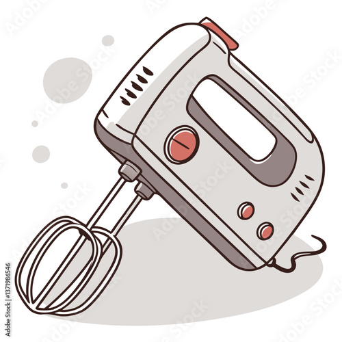 Stylish Electric Hand Mixer with Stainless Steel Beaters. Perfect for: Christmas Baking, Home Kitchens, Pastry Shops, Cooking Schools