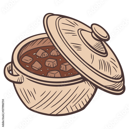 Traditional Clay Pot with Rustic Brown Finish for Slow-Cooked Stews. Perfect for: Chinese New Year, Home Cooking, Rustic Kitchens, Traditional Cooking