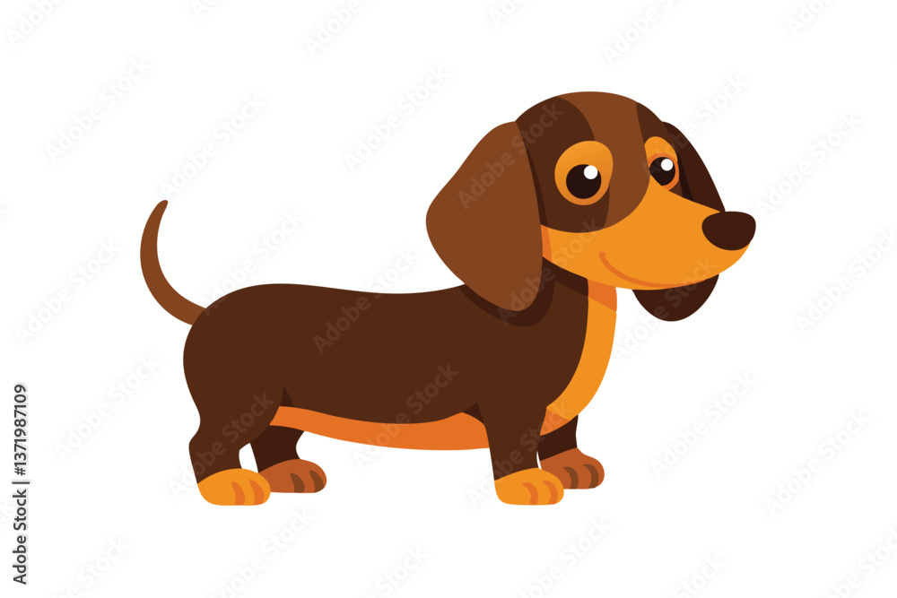dachshund puppy on white
