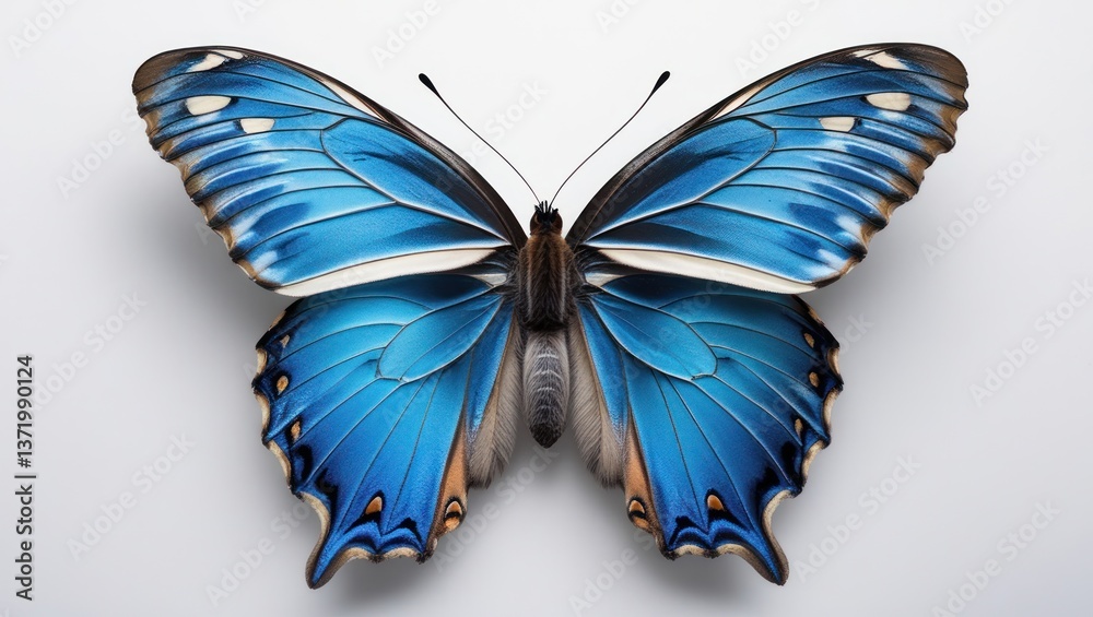 Fototapeta premium A high-quality image of a butterfly isolated on a white background. Ideal for design projects, nature themes, and creative compositions.