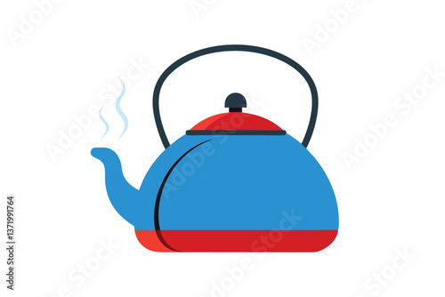 blue teapot isolated on white background