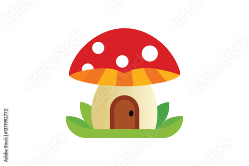 mushroom house with mushrooms