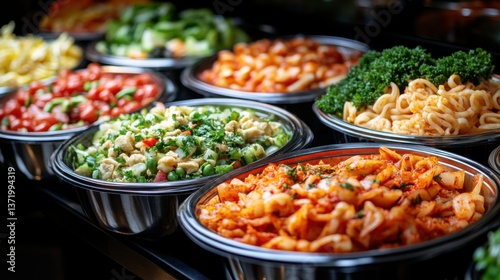 Wallpaper Mural Asian Food Buffet with Variety of Dishes and Salads Torontodigital.ca