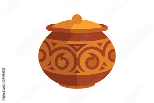 clay pot isolated on white background