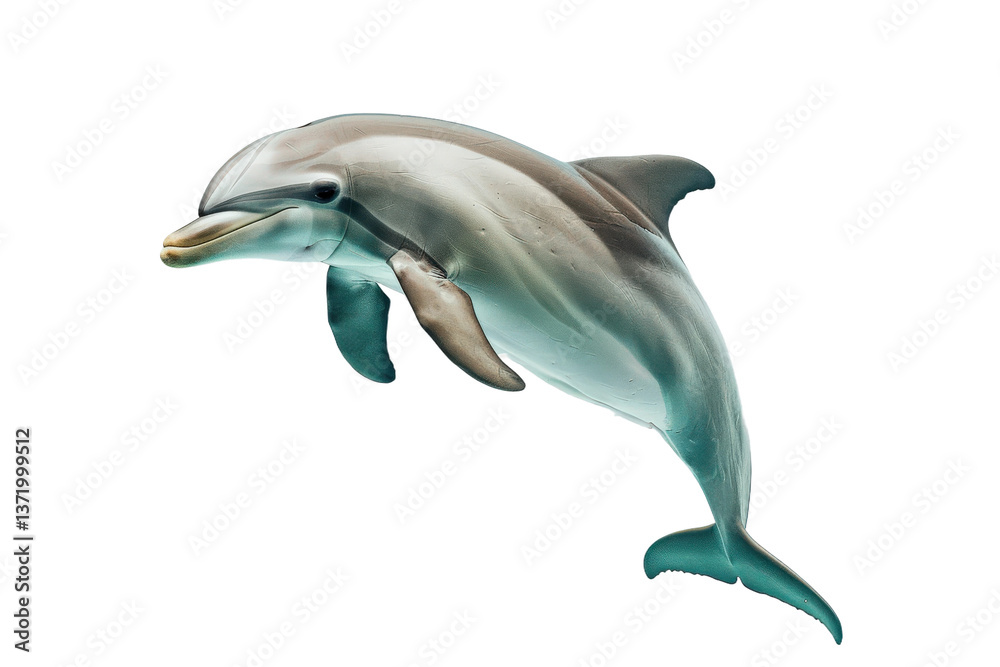 Fototapeta premium Graceful dolphin leaping out of water in a stunning high jump
