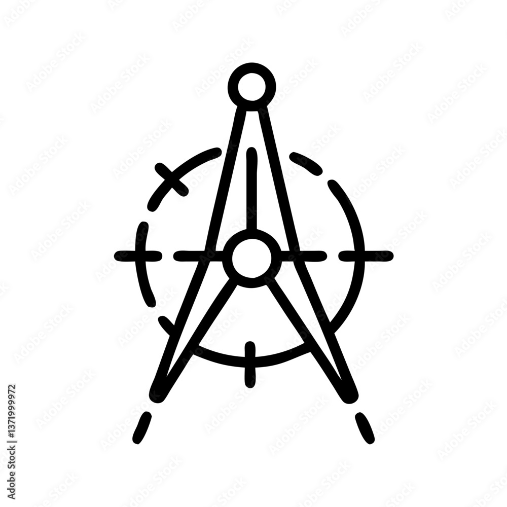 Celestial Compass Icon Design in Minimalist Style Celestial Compass Icon Design in Minimalist Style