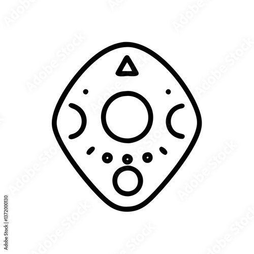 Ouija board icon in minimalist style with line art design  