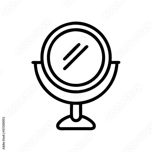 Round Scrying Mirror in Minimalist Design on Clear Background  