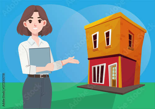 Receptionist invites customers into the store