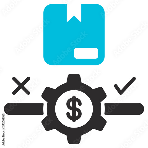 Feasibility Glyph Blue Grey Icon