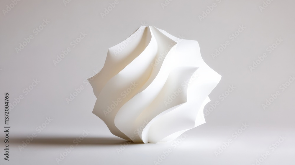 Abstract white geometric form Abstract white geometric form