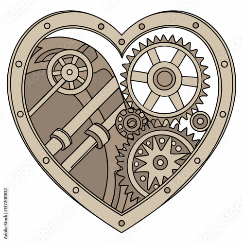 heart with gears