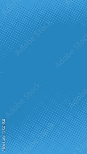 Blue halftone wave vertical background. Suitable for comics, prints, posters, etc.
