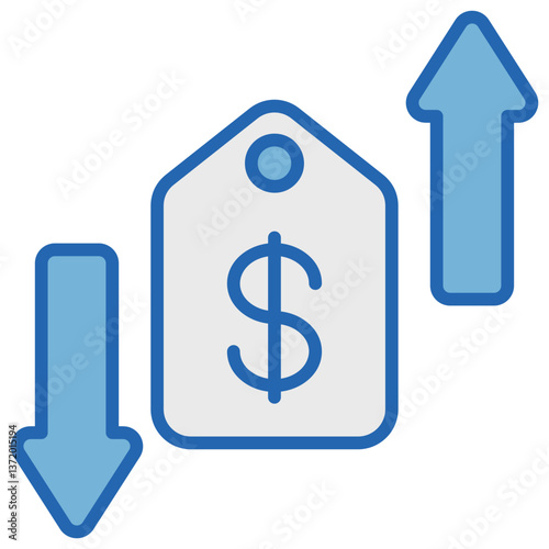 Variable Cost Blue White Icon