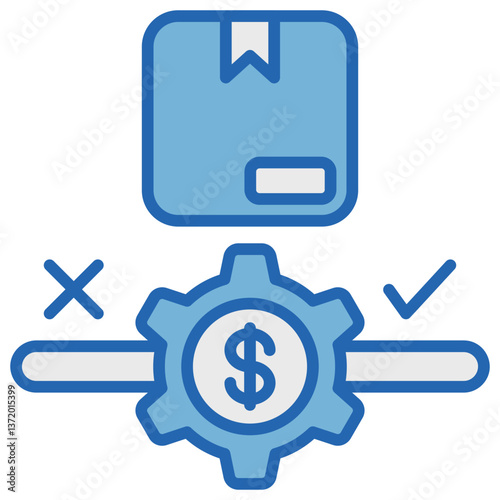 Feasibility Blue White Icon