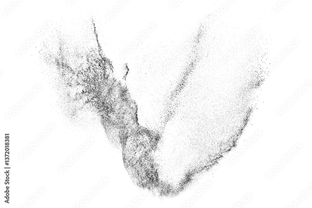 Water texture. Splash effect. Snow overlay. Drops liquid. Grunge pattern. Black explosion on transparent background. PNG format.
