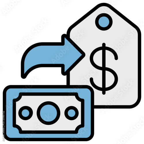 Expense Blue Black Icon