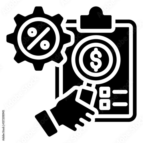 Financial Ratio Icon Financial Projection and Management Glyph Design Vector Concept