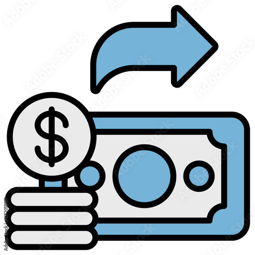 Expenditure Blue Black Icon