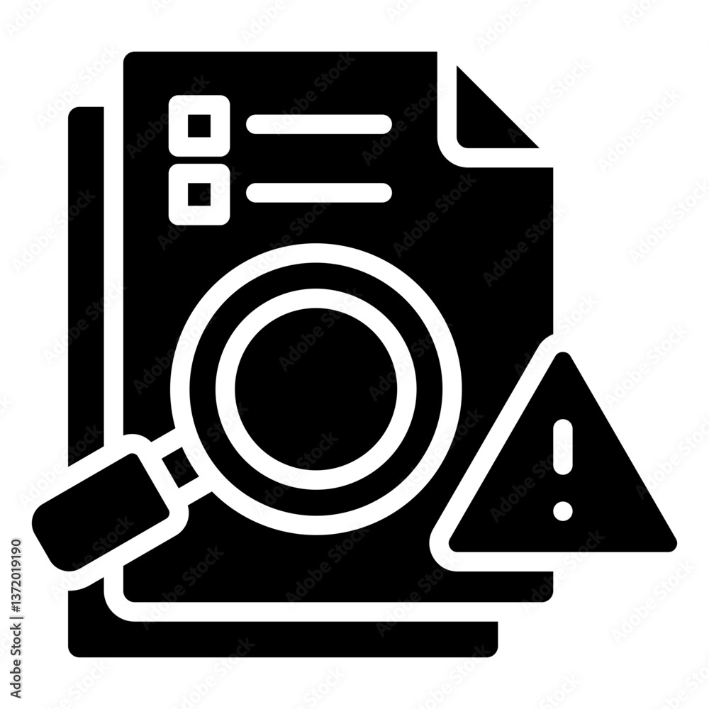 Risk Assessment Icon Financial Projection and Management Glyph Design Vector Concept
