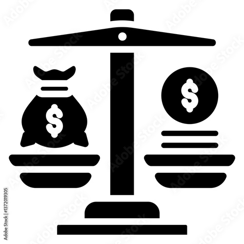 Balance Icon Financial Projection and Management Glyph Design Vector Concept