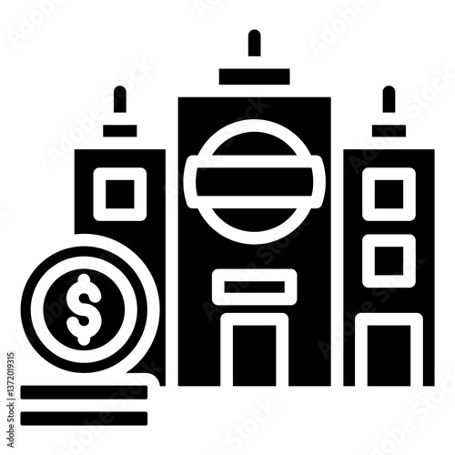 Capital Icon Financial Projection and Management Glyph Design Vector Concept