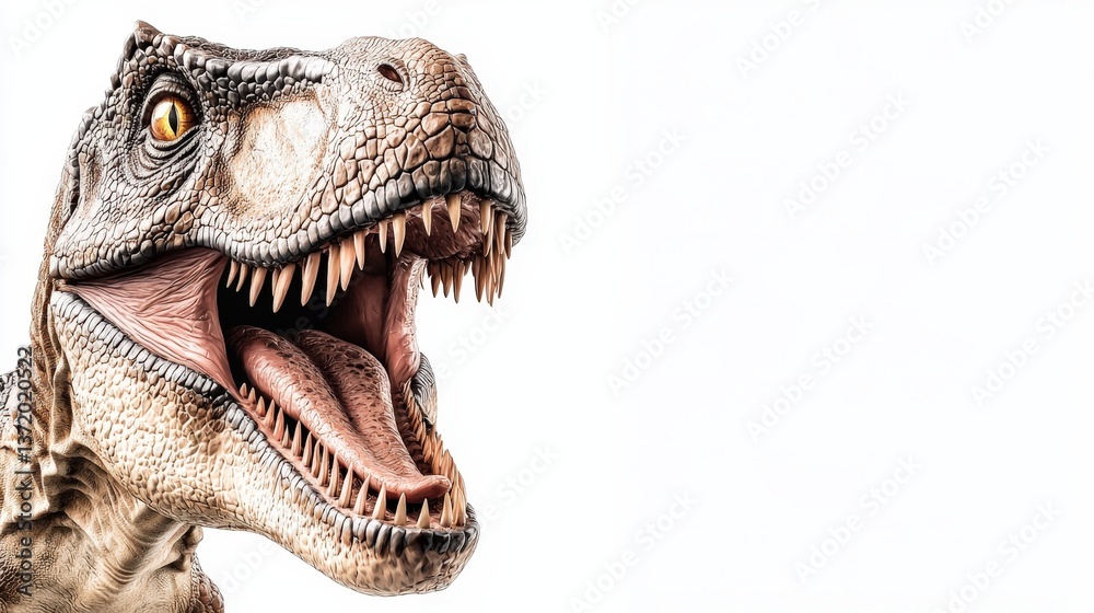 Realistic Tyrannosaurus Rex Head with Detailed Features and Bold Expression Realistic Tyrannosaurus Rex Head with Detailed Features and Bold Expression