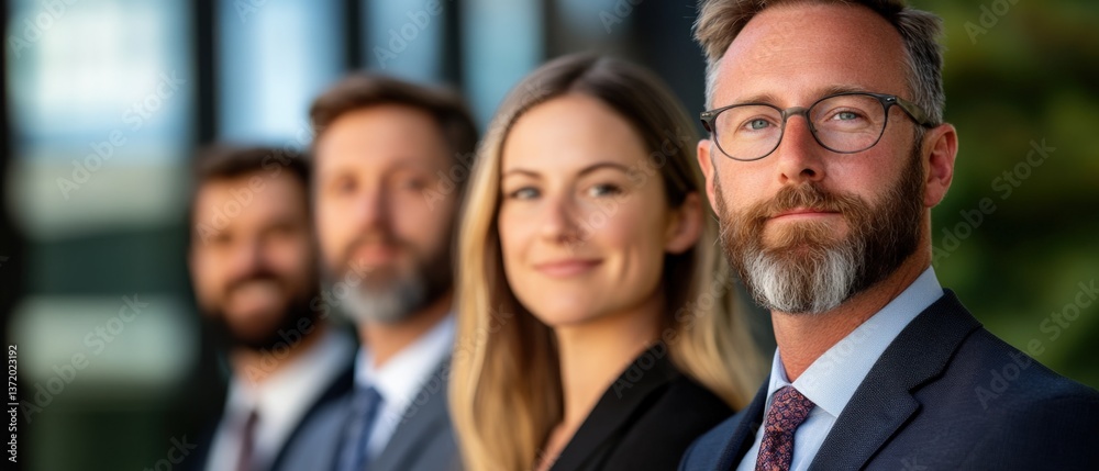 Obraz premium Focused professionals in formal attire