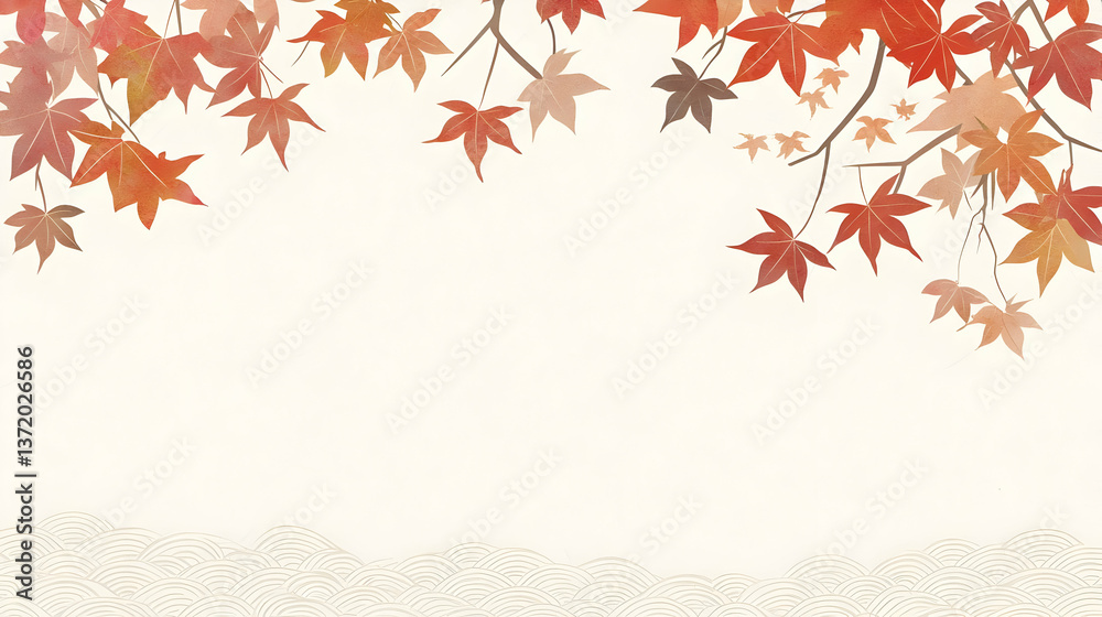 Autumn Leaves Frame on Light Background for Seasonal Designs Autumn Leaves Frame on Light Background for Seasonal Designs