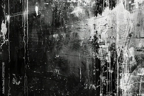 Detailed Color Picture of Grunge Black and White Background with Scratches