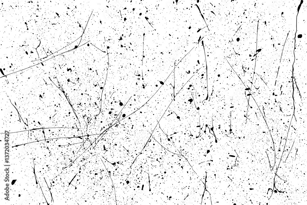 Texture wall grunge. Pattern paper old. Textured art rough design surface. Black splash on transparent background. PNG format.